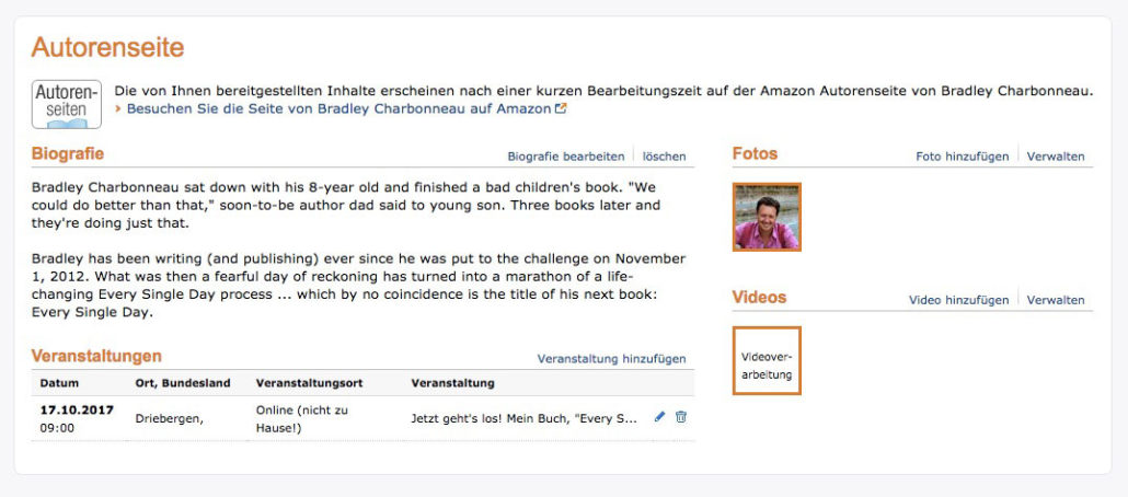 Ich bin ein Autor! Author pages on Amazon Germany -- are they worth it?