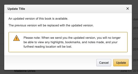 Amazon (Kindle) ebook manuscript update