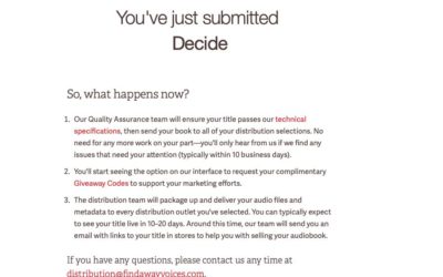 DONE: Decide Audiobook into Distribution