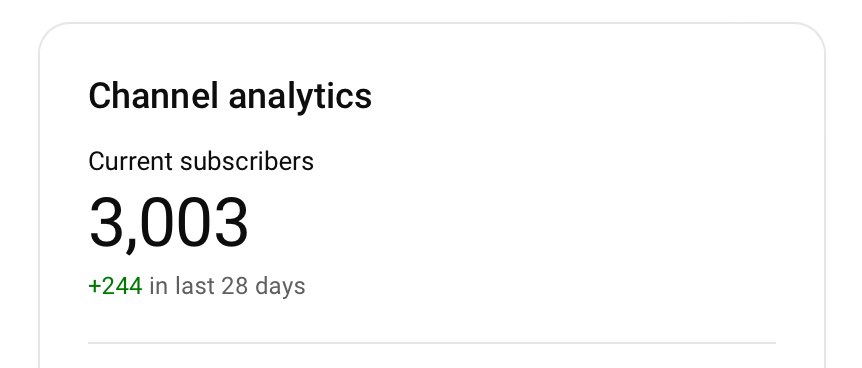 3,000 Subscribers on YouTube !