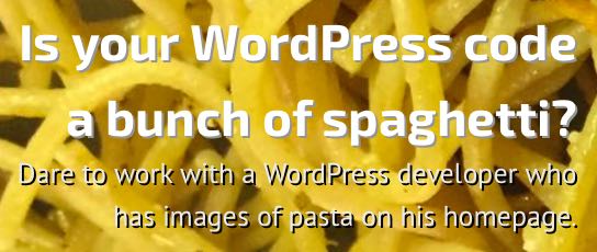 Would you work with a website designer / developer who put photos of pasta on their homepage? 